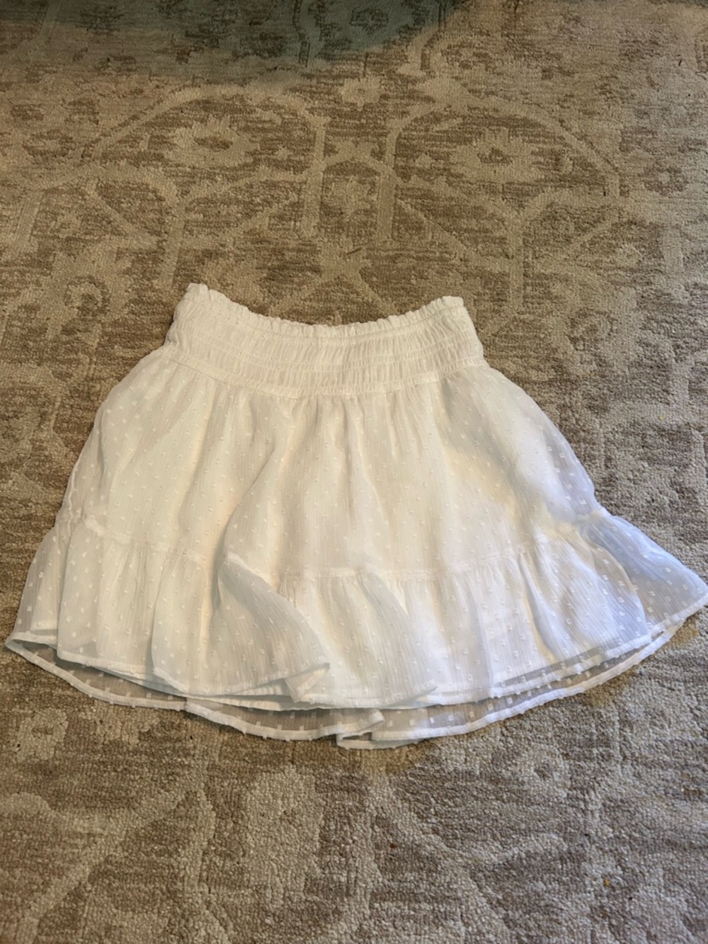 abercrombie kids White Tiered Swiss Dot Skort